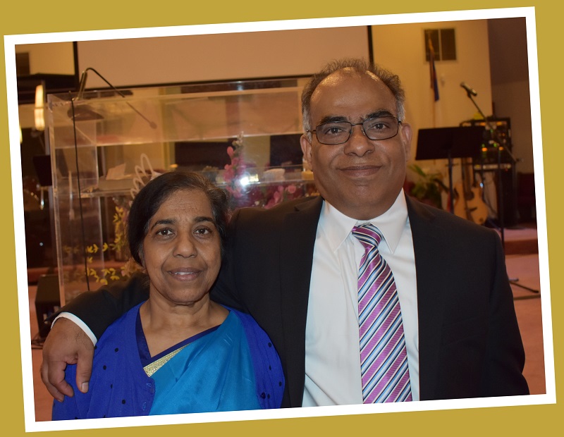 Pastor Joy John (Right) with his wife Aleyamma (Left)